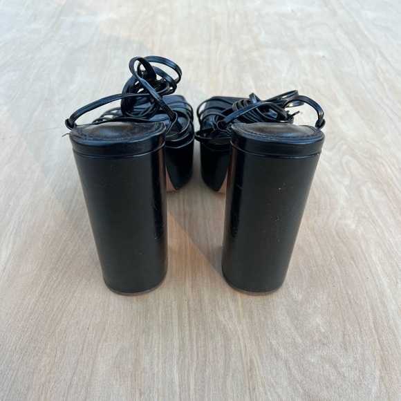 ASOS DESIGN nanon strappy platform heeled sandals in black sz 9 - Picture 12 of 13